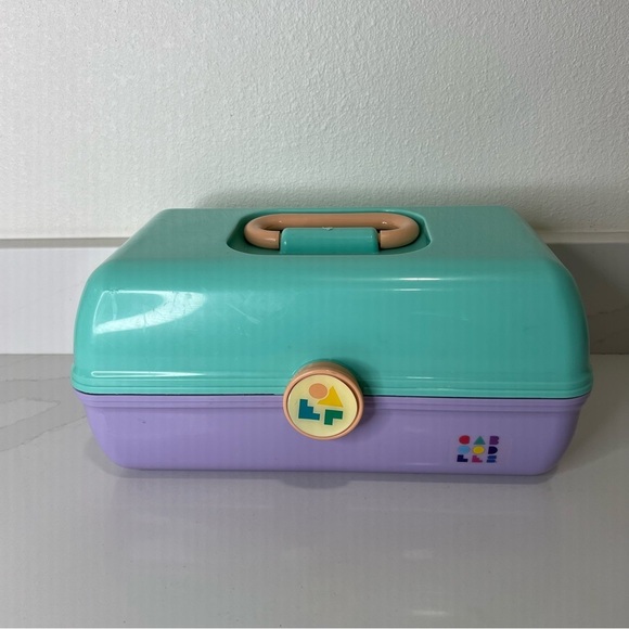 Vintage Caboodles Plastic Organizer Case Green Purple Retro Design Made … - Picture 6 of 12